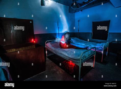 Horror haunted house, hospital-themed secret room escape Stock Photo - Alamy