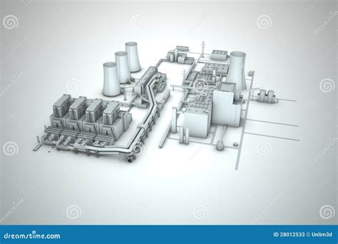 Construction Of Cooling Tower In Power Plant Vector Illustration ...