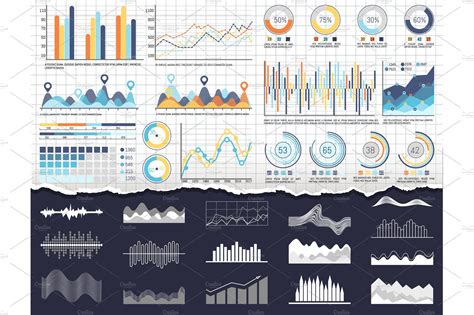 Infographic and Charts, Pie Diagrams | Work Illustrations ~ Creative Market