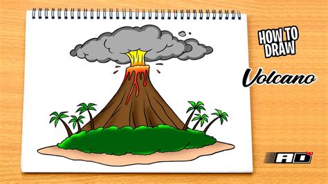 How To Draw A Volcano A Realistic Volcano Drawing Tutorial | My XXX Hot Girl