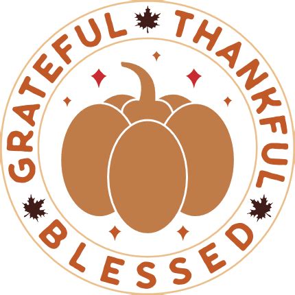 Thankful, grateful, blessed, pumpkin clipart image, thanksgiving day - free svg file for members ...