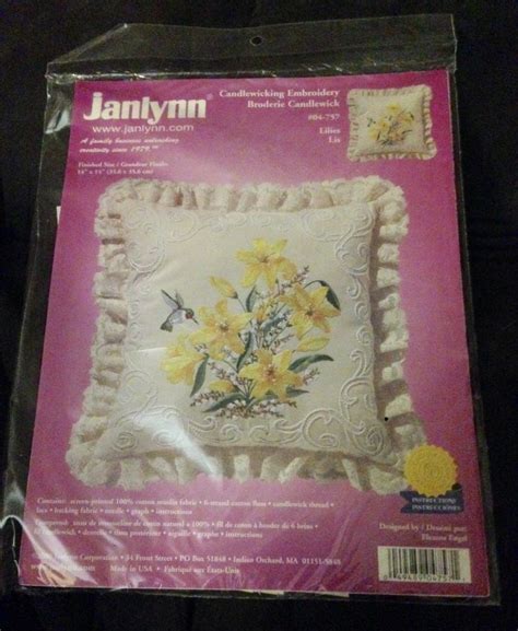 Janlynn Candlewicking Embroidery Kit Lilies #04-757 Pillow New In ...