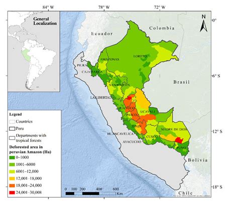 Peruvian Amazon study area. The above map depicts deforestation at the ...