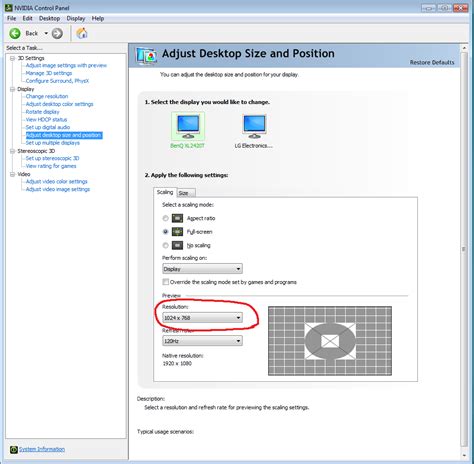 Nvidia Settings [Adjust Desktop Size and Position Resolution ...