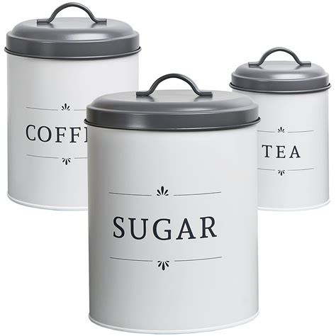 Buy Baie Maison Large Kitchen Canisters Set of 3 - Farmhouse Canister ...