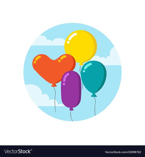 Colorful cartoon bunch of balloons happy birthday Vector Image