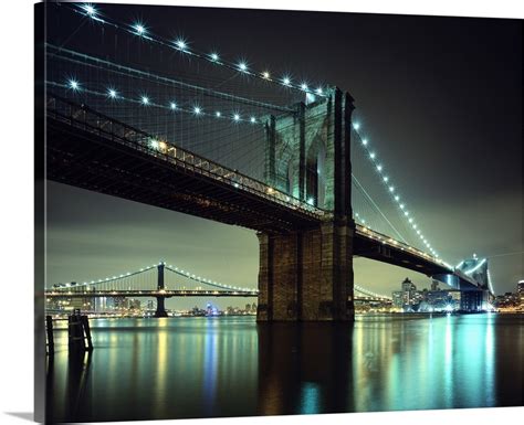 Brooklyn Bridge at night Wall Art, Canvas Prints, Framed Prints, Wall ...