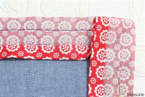 How to Sew Bias Tape Corners - Mitered Bias Corners | TREASURIE