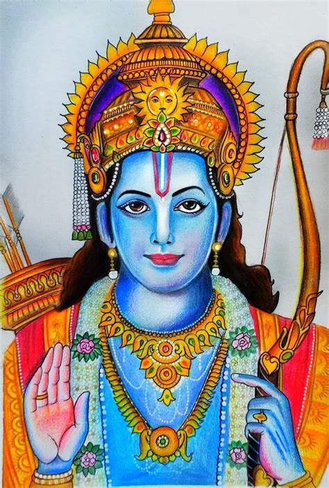 Lord shree ram drawing🚩 | Color pencil sketch, Book art drawings, Hand ...