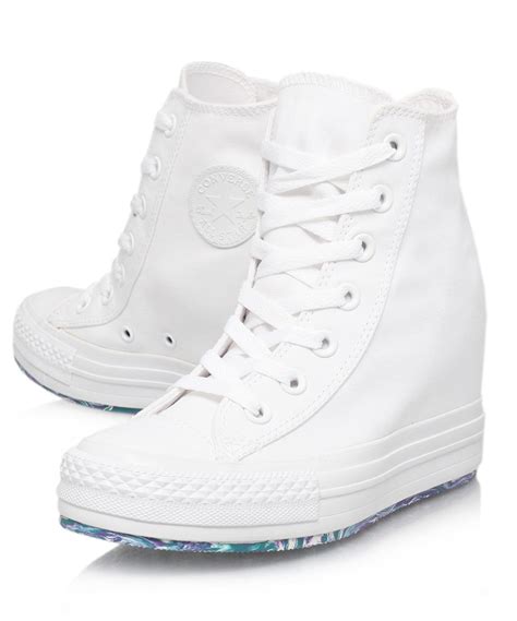 Lyst - Converse White Chuck Taylor Platform Plus Wedge Trainers in White