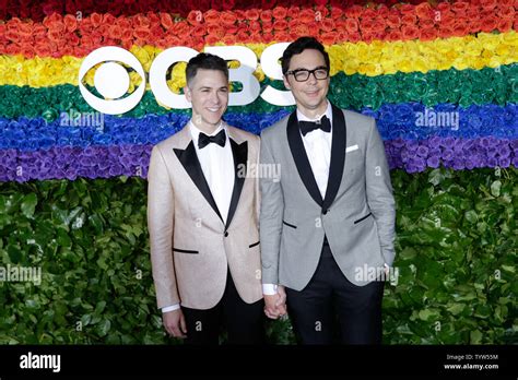 Todd Spiewak and Jim Parsons arrive on the red carpet at The 73rd Annual Tony Awards at Radio ...