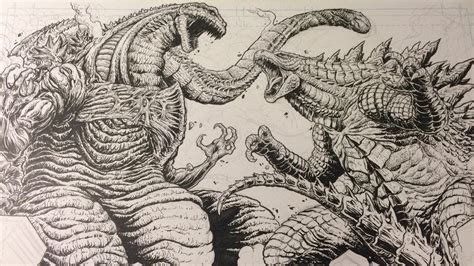 Matt Frank Draws Shin Godzilla vs Legendary Godzilla : GODZILLA