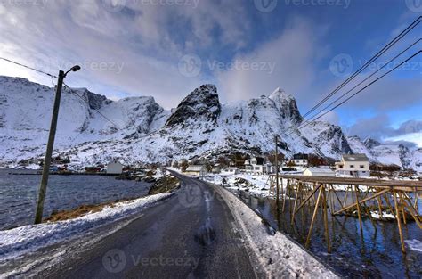 Winter time in Reine, Lofoten Islands, Norway. 16173375 Stock Photo at Vecteezy