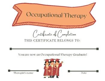 Simplistic Occupational Therapy Graduation Certificates | TPT