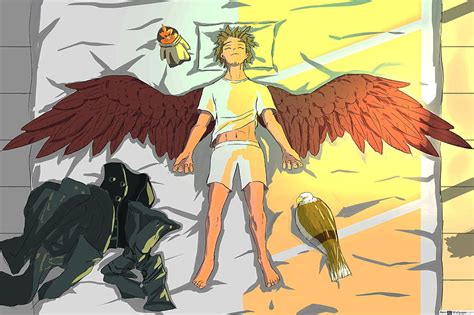 Hawks, My hell Akademia, my hero academia, sleeping, wings, HD ...