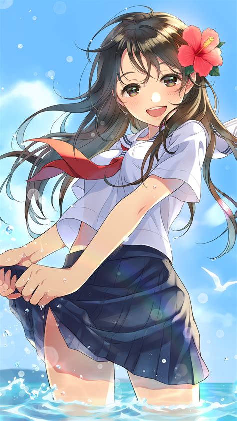 anime, girl, student, uniform, 4k, HD Wallpaper | Rare Gallery