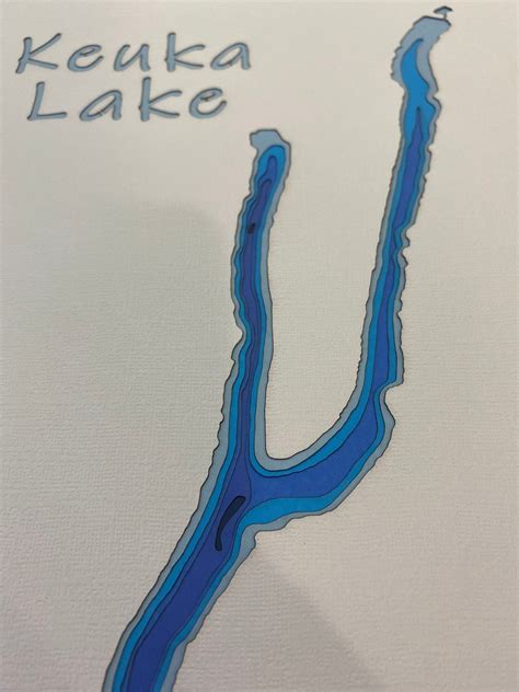 Keuka Lake Layered Paper Depth Map - Etsy UK
