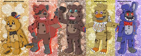 The withered animatronics by Jkomasan on DeviantArt