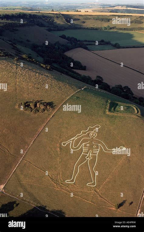 Aerial view of the Cerne Abbas giant, Dorset, England, United Kingdom, Europe Stock Photo - Alamy