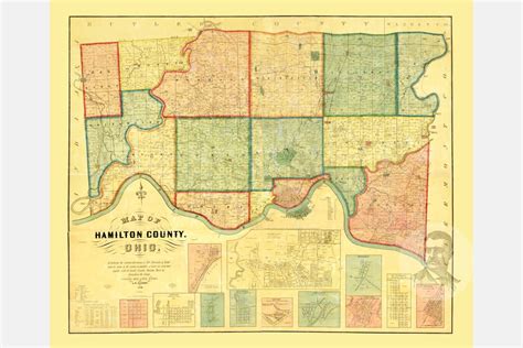 Vintage Hamilton County Map 1856 Old Map of Hamilton County | Etsy