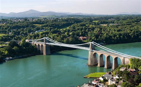 Menai Bridge from the air. Did you know Admiral Nelson described the Menai Strait as "one of the ...