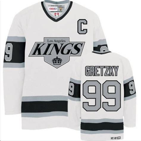 Men's CCM Los Angeles Kings 99 Wayne Gretzky White Throwback Jersey ...