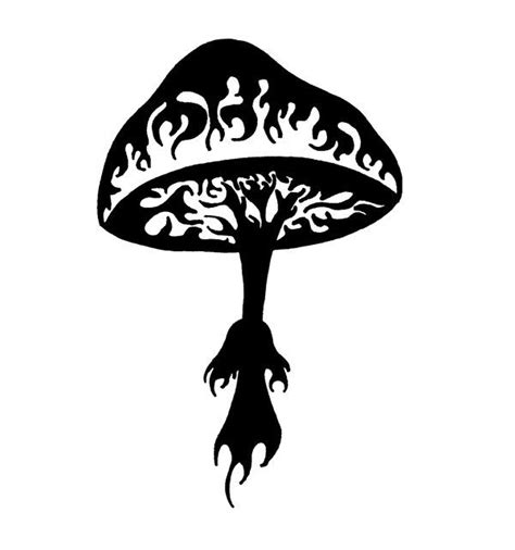 Trippy Mushroom Stencil - perbunda