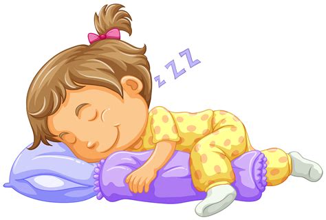 Girl toddler sleeping on blue pillow 445767 Vector Art at Vecteezy