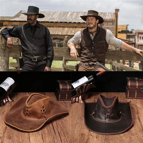 High-Genuine-Leather-Western-Cowboy-Hats-Men-Sun-Visor-Cap-Women-Travel ...