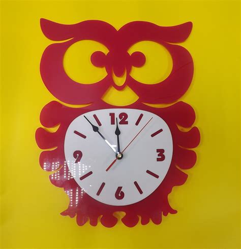 Laser Cut Owl Acrylic Wall Clock Free Vector cdr Download - 3axis.co