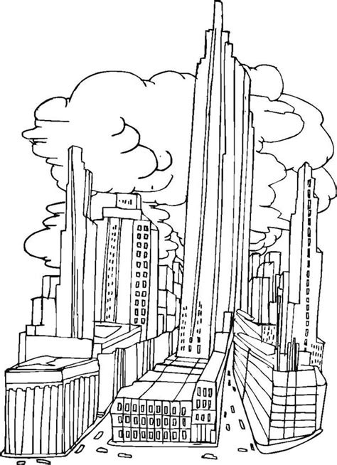 City #64941 (Buildings and Architecture) – Free Printable Coloring Pages