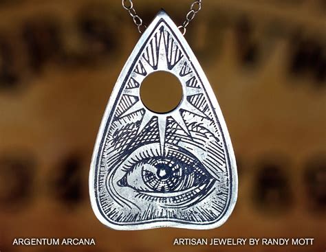 Ouija Planchette Necklace Planchette Necklace with Etched