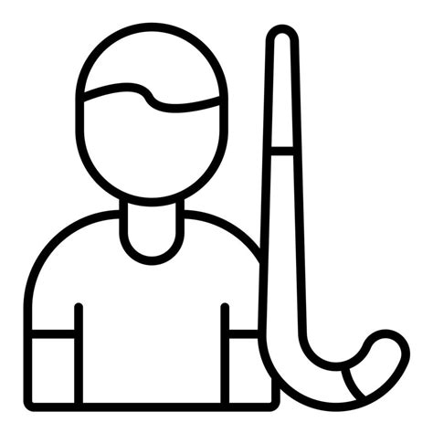 Field Hockey Player Male Line Icon 14810001 Vector Art at Vecteezy