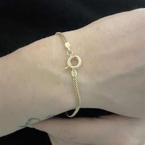 14K Gold Herringbone Chain Link Bracelet for Women | Latika Jewelry