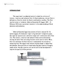 Osbourne Reynolds Apparatus Experiment - University Engineering ...