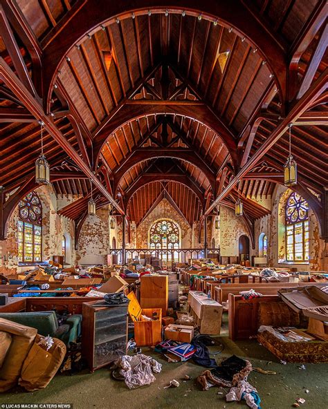 Haunting beauty of abandoned churches and auditoriums across America is captured in stunning ...