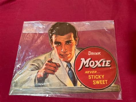 VINTAGE MOXIE DRINKS Cardboard Advertising Sign $60.00 - PicClick