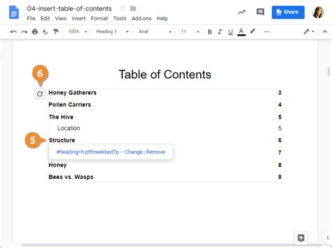 Google Docs Table of Contents | CustomGuide