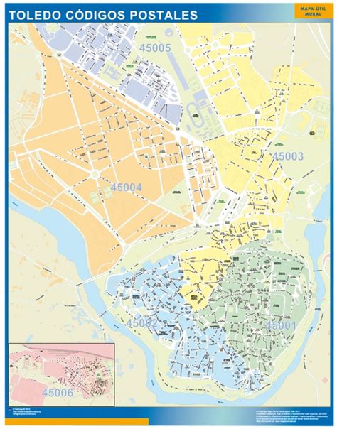 Zip codes Toledo map | Wall maps of countries of the World