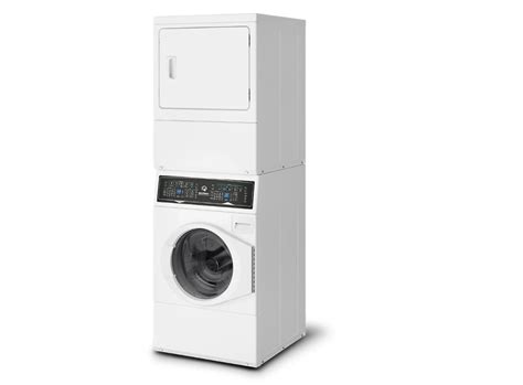 Speed Queen SF7 Stacked White Washer & Electric Dryer | Sanitize | Fas