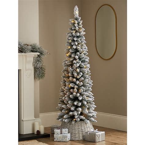 Green & White Slim Snowy Pre-Lit Christmas Tree 6FT | Christmas | George at ASDA