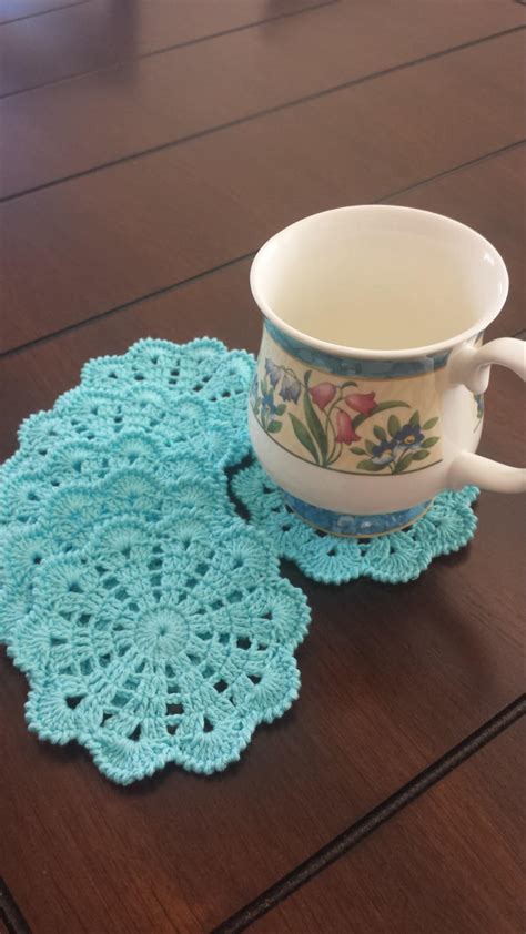 Crochet Coasters Drink Coasters Doily Coaster Set Handmade Coasters ...