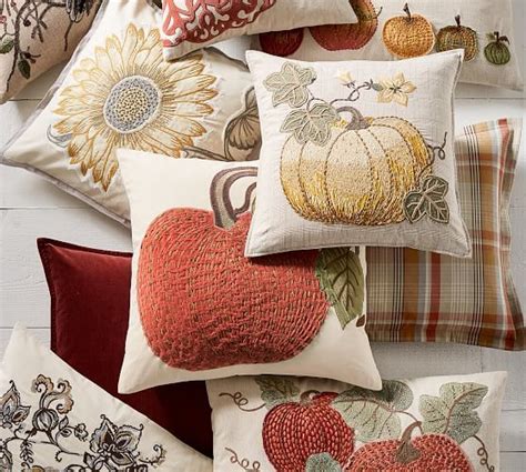 Velvet Pickstitch Pumpkin Pillow Cover | Pumpkin pillows, Pottery barn ...