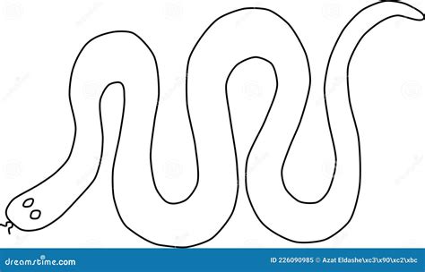 Vector Illustration of a Simple Snake Outline Stock Vector ...