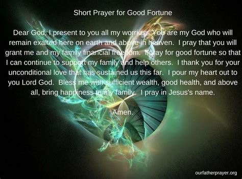 Prayers for Good Luck and Fortune ⋆ Our Father Prayer - Christians ...