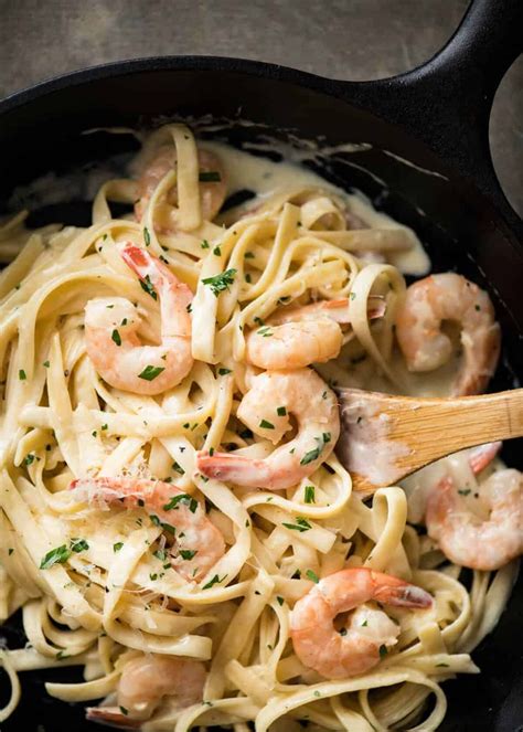 Creamy Garlic Prawn Pasta | RecipeTin Eats