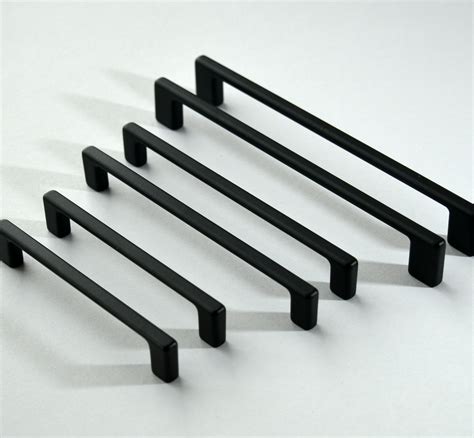 Set of 6 Modern Black Cabinet Pull. Black Cabinet Hardware. - Etsy