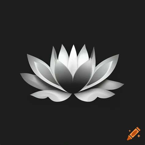 Elegant black and white logo featuring a lotus flower on Craiyon