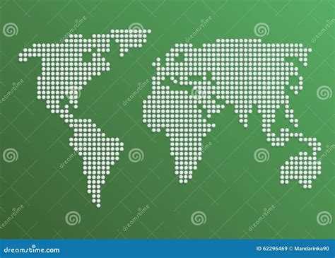 Vector Dotted World Map stock illustration. Illustration of background - 62296469