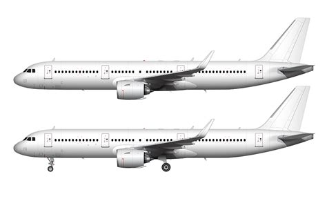 Airbus A321 NEO blank illustration templates – Norebbo